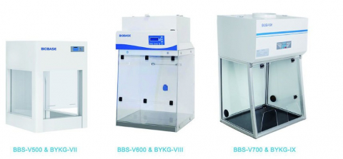 Biobase Asztali vertikális lamináris áramlású fülke, 550-700 mm széles
