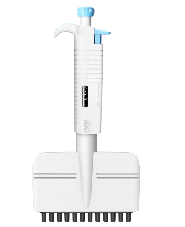 DLab MicroPette Plus 12 csatornás, állítható térfogatú mechanikus pipetták (mágneses szívó modell)